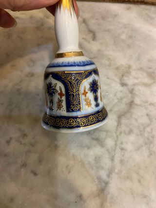 Campana decorativa oro e blu