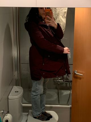 Abrigo premamá lila/morado talla S