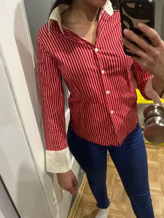 Camisa Rayas Roja Talla S