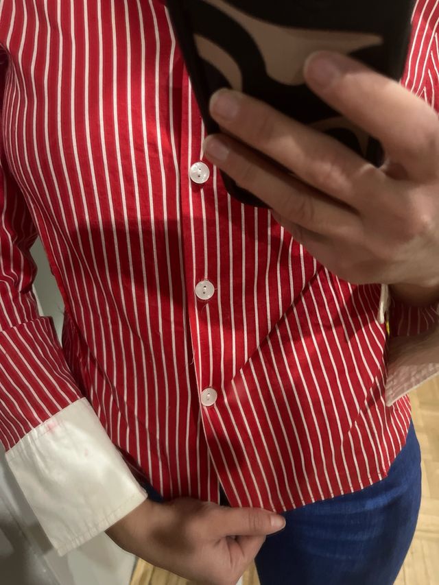 Camisa Rayas Roja Talla S