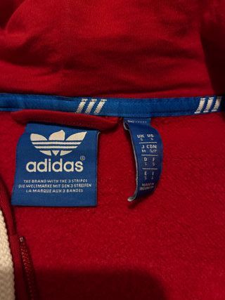 Sudadera Adidas cremallera y capucha Roja Talla S