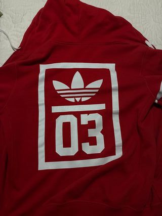 Sudadera Adidas cremallera y capucha Roja Talla S