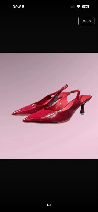 Scarpe rosse décolleté slingback tacco