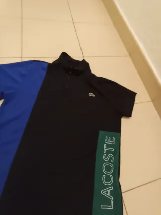 Polo Lacoste Negro y Azul