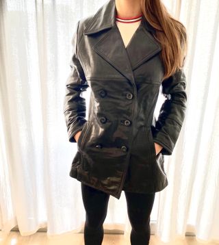 Chaqueta Guess Piel Cruzada Negra