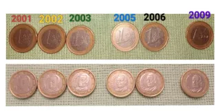 10 Monedas de un euro de España Juan Carlos I