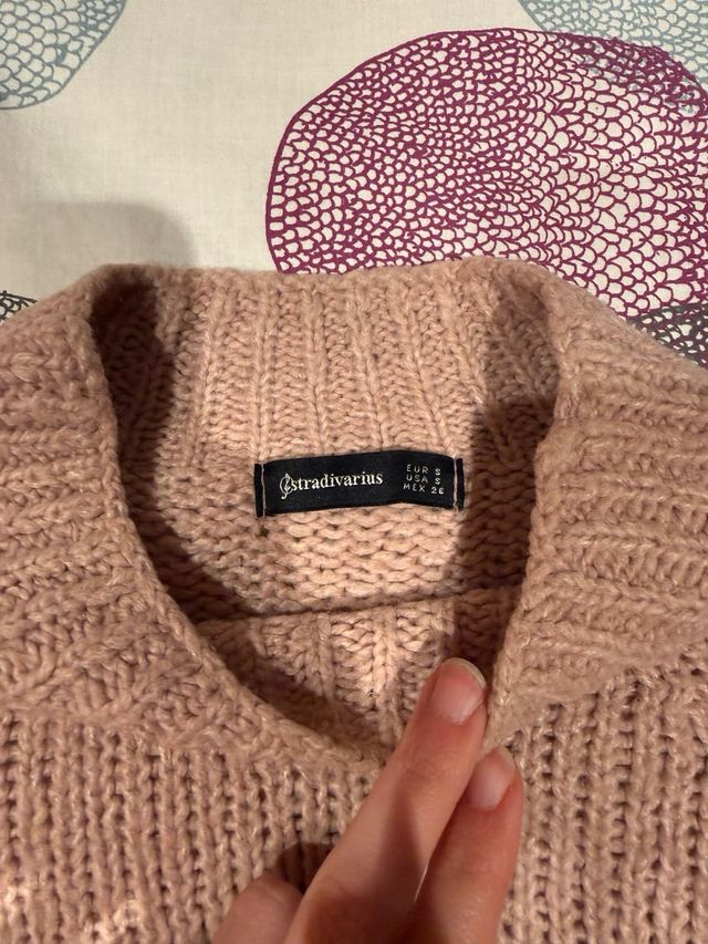 Jersey rosa palo cuello alto