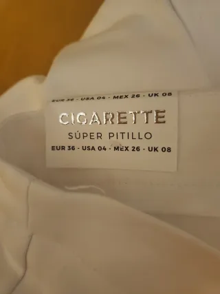 Pantalón cigarette blanco