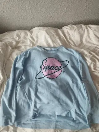 Sudadera fina con estampado de espacio