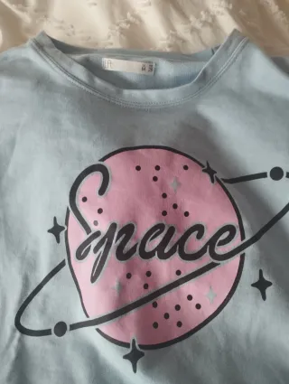 Sudadera fina con estampado de espacio