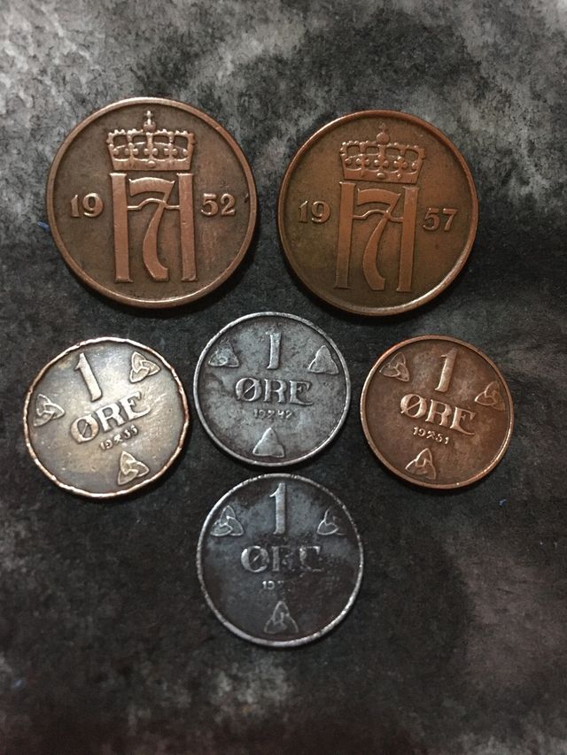 Conjunto 6 monedas NORGE Noruega ORE