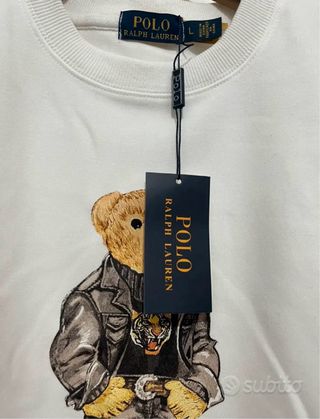 Felpa Polo Ralph Lauren Orsetto Taglia L. Nuovo.