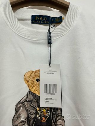 Felpa Polo Ralph Lauren Orsetto Taglia L. Nuovo.