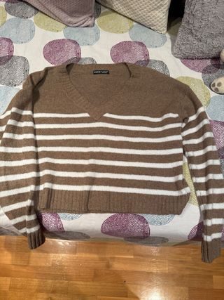 Jersey rayas marrón y blanco