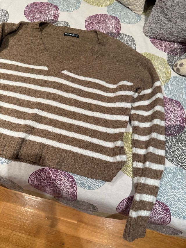 Jersey rayas marrón y blanco