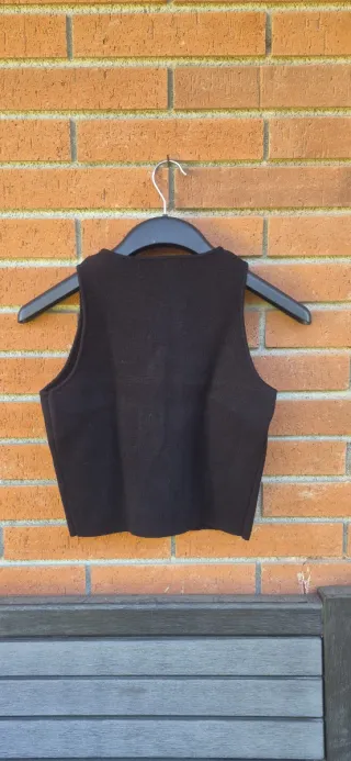 Chaleco Zara Negro Botones