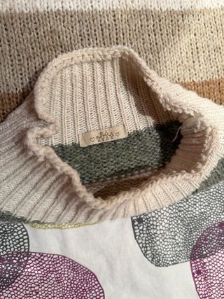 Jersey de rayas beige y marrón