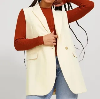 Chaleco Sastre JJXX crema Mujer