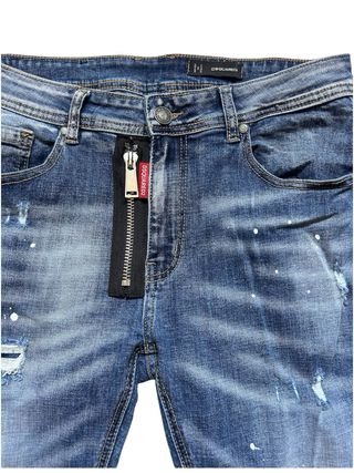 Jeans uomo blu strappati