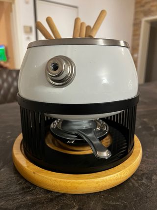 Set fonduta metallo e legno