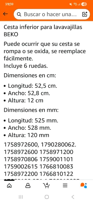 Cesta para lavavajillas