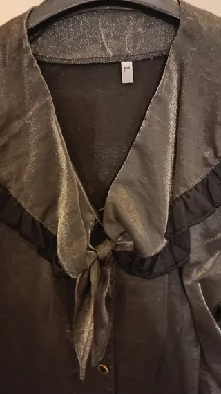 Camicia vintage donna nera/argento