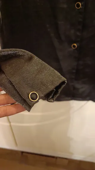 Camicia vintage donna nera/argento