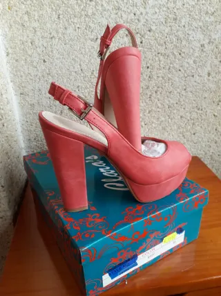 Zapatos de tacón rojos/rosas T36