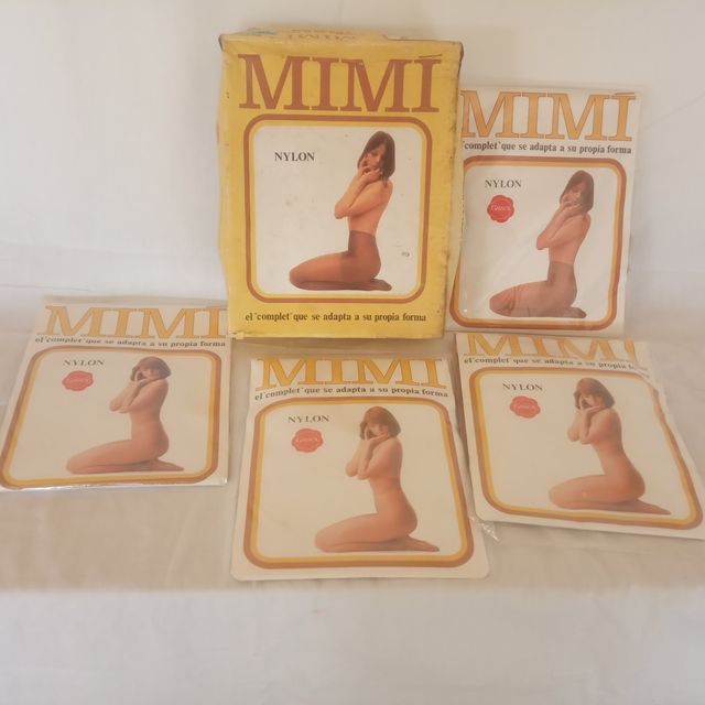 Caixa com 4 pares de meias pantys Mimi anos 80-90