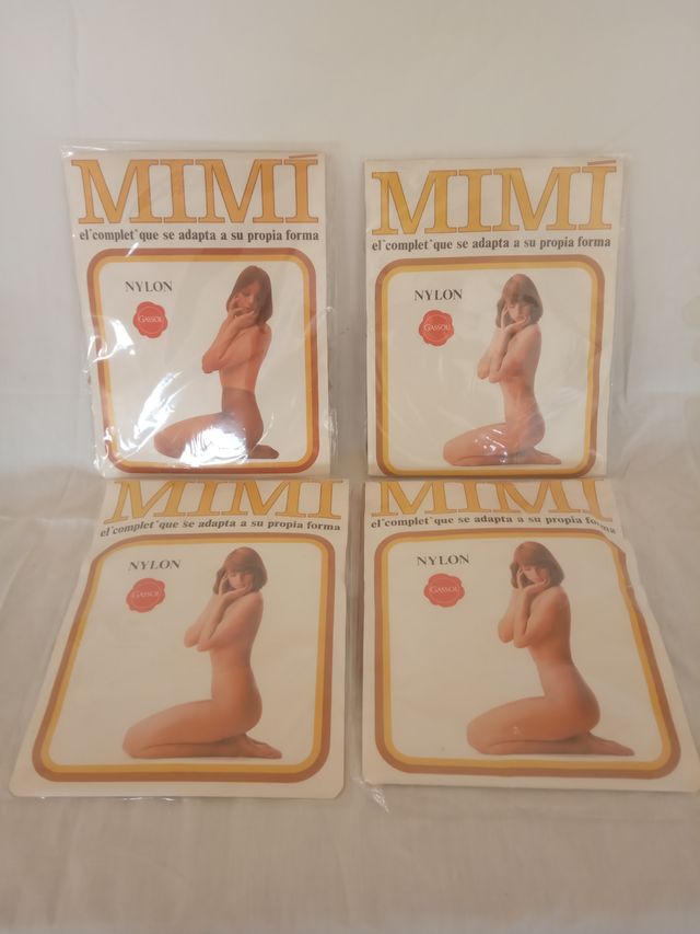 Caixa com 4 pares de meias pantys Mimi anos 80-90