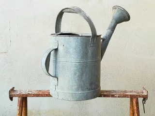 Antigua regadera de metal