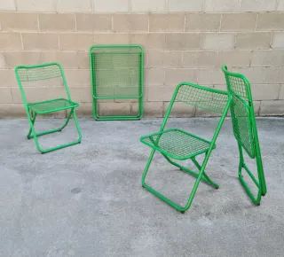 SET 3 sillas y 1 mesa FEDERICO GINER. Vintage, 80s