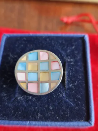 Anillo de plata de ley multicolor