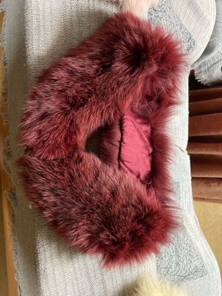 Cuello de zorro beige y rosa