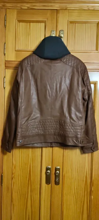 Cazadora Polipiel Acolchada Marrón