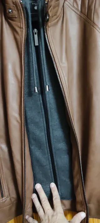 Cazadora Polipiel Acolchada Marrón