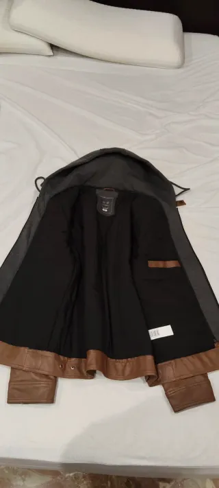 Cazadora Polipiel Acolchada Marrón