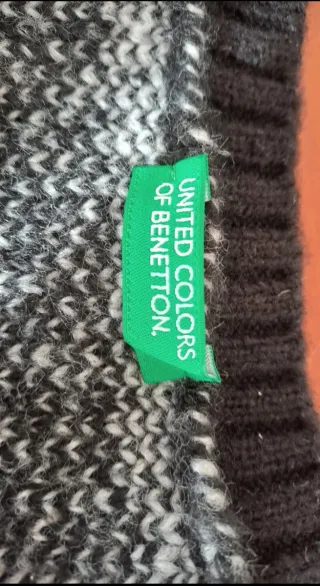 Jersey Benetton cuadros lana 13-14 años