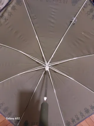 Paraguas automático robots verde.