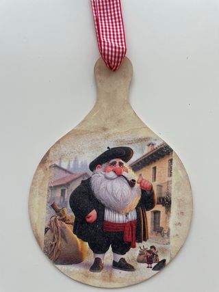 Tabla Decoración Navidad Madera Olentzero