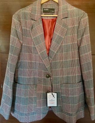 NUEVA Americana de cuadros mujer