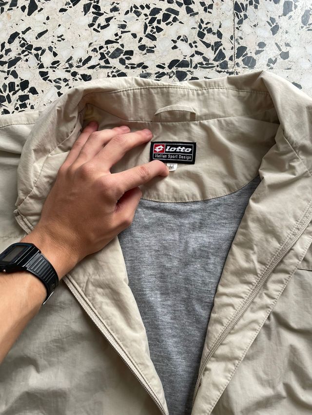 Giacca Vintage Beige Lotto Stile Harrington Taglia M