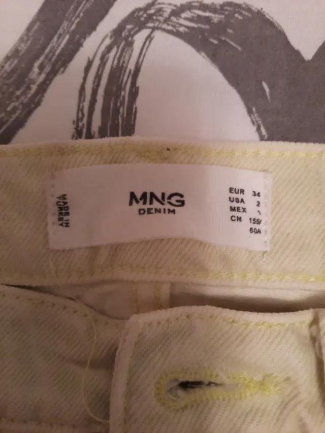 Vaqueros Mango amarillo verdoso