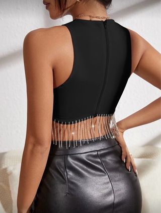 Top Negro con Brillantes