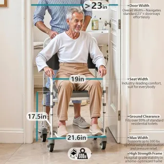 Sedia da doccia con rotelle e WC NUOVO