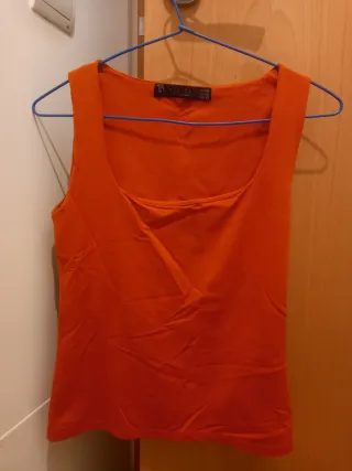 Camiseta sin mangas Zara Naranja Talla M
