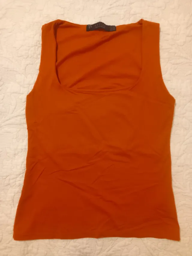 Camiseta sin mangas Zara Naranja Talla M