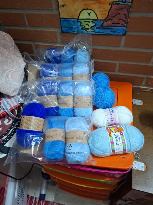 Lanas para tejer - Pack de colores azules