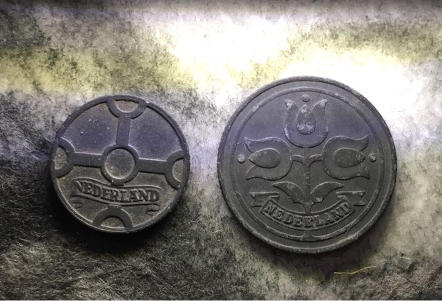 2 Monedas 1 y 10 Cent 1942 Ocupación Alemana