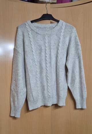 Jersey trenzado hombre beige